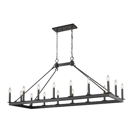 Z-Lite Barclay 16 Light Chandelier, Matte Black 482-16L-MB